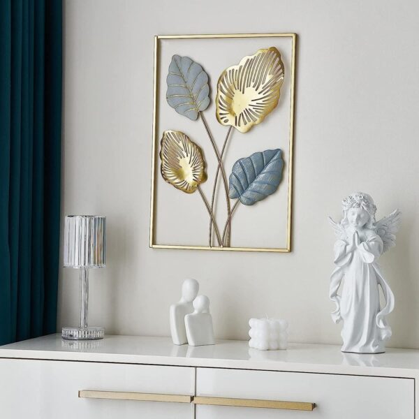 3 Pieces Leaf Wall Hanging Decor Gold Wall Decor Home Decor Wall Decor Office Wall Decor Metal Wall Art (2)