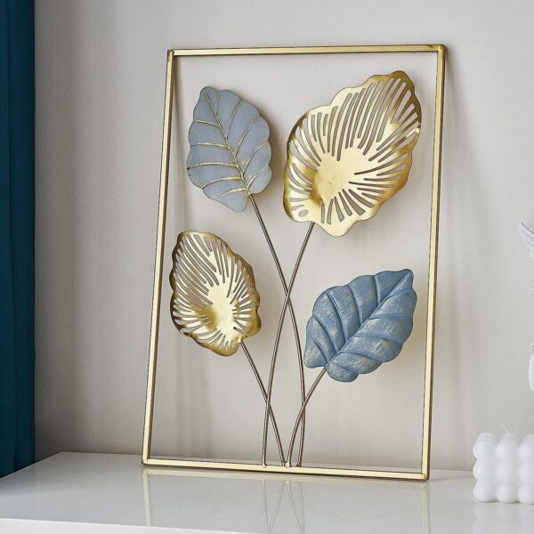 3 Pieces Leaf Wall Hanging Decor Gold Wall Decor Home Decor Wall Decor Office Wall Decor Metal Wall Art (3)