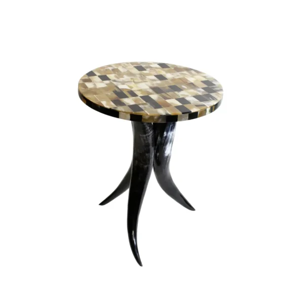 Horn Inlay Table with Horn Leg (1)