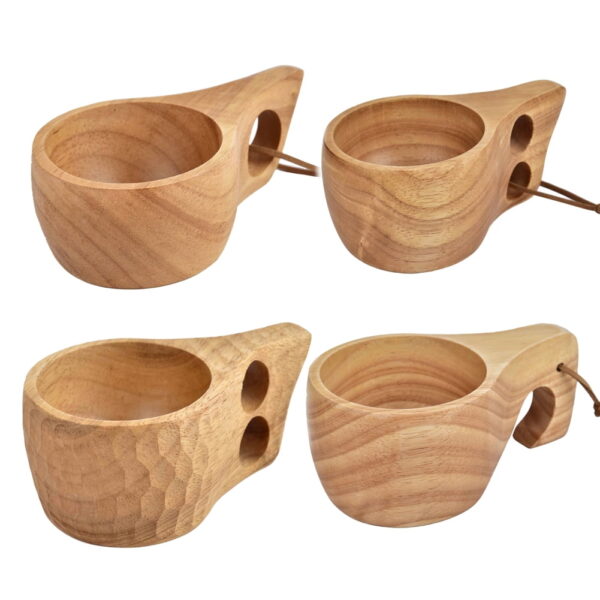Wooden Cup,Rubber Wood Drinking Cup for Coffee,Tea,Milk (3)